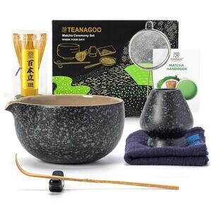 TEANAGOO Matcha Whisk Set Black,7 Pcs Matcha Set NEW